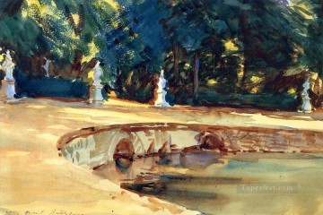  pool Oil Painting - Pool in the Garden of La Granja John Singer Sargent watercolor